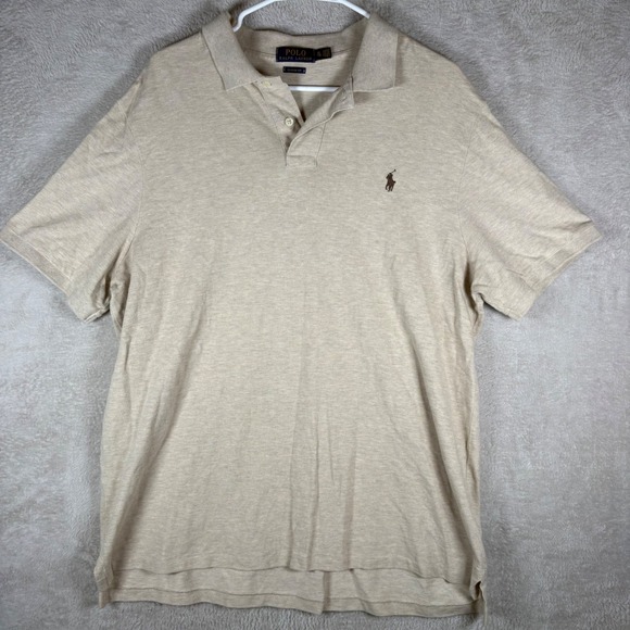 Polo Ralph Lauren Other - Polo Ralph Lauren‎ Polo Shirt Mens XL Tan Classic Fit Short Sleeve Pony Logo